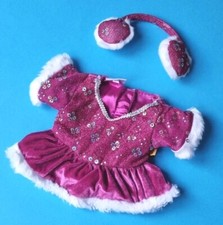 BUILD A BEAR Girls Pink Winter Skating Outfit Clothes  Matching Ear Muffs 