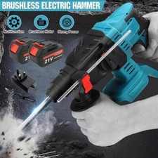 UK Cordless Hammer Drill SDS Rotary Electric Impact Hammer Heavy Duty + 2Battery