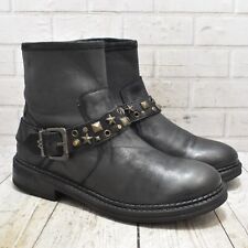 Womens Wrangler Black Leather Zip Up Low Heel Ankle Boots UK 4 EUR 37