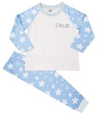 Personalised Boys Baby Pyjamas Childrens Name Star PJs 6 Months - 8 Years