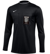 Nike FA Referee Shirt FAMOA Badge (2022-2026) Long Sleeve, Black, All Sizes New