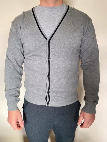 Mens grey cardigan large