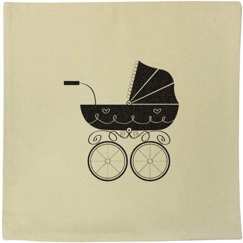 Vintage pram canvas cushion - 'vintage,