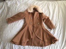 Monsoon Girls’ Camel Coloured Winter Coat Age 7 To 8 Years Excellent Cond 