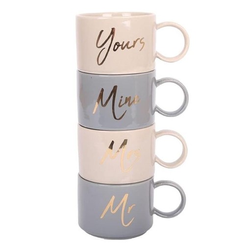 Ceramic mugs set - set, stackable