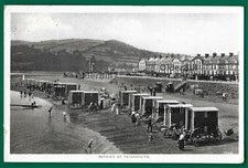 Teignmouth Bathing Machines people houses etc Currrie 1920 p/mark postcard Devon