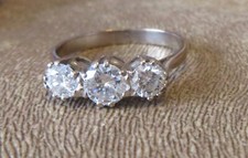 18 Carat Gold Diamond Trilogy ring size U