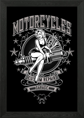 Pinup motorcycle garage - pinup,
