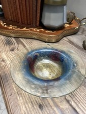  Monart blue and red  Aventurine Glass Bowl 16cm