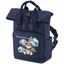 Little Boys Nursery Bag Teddy BearMini Roll Top Backpack Personalised Toddler