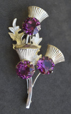 Large Ward Brothers Sterling Silver Scottish thistle brooch