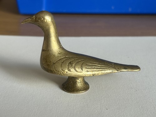 Vintage solid brass bird - brass,