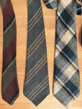 3x Vintage Wool Ties – GlenGala, Trent & Tartan Pure New Wool – Made in UK