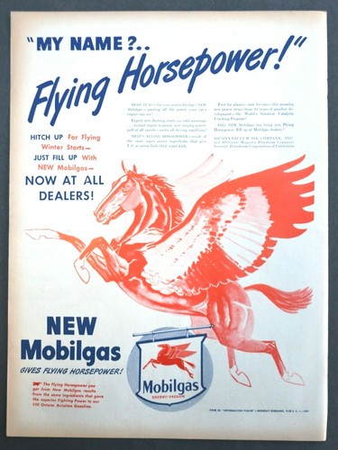 1945 mobilgas mobil oil - mobilgas, red