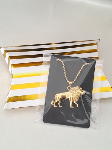 Gold lion pendant necklace - lion,