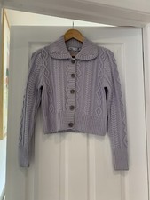 zara lilac cable knit cardigan