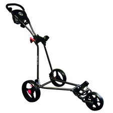 Push Golf Trolley Easy-Fold 10in Ball Bearing Wheels Footbrake Adjustable Black