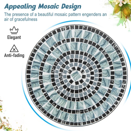 60cm mosaic round side table - round,