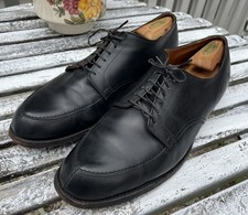 Alden 67 Black Calfskin V-Tip Blucher Split Toe Mens Size 11.5 Wide Dress Shoes