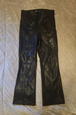 PU FAUX LEATHER BLACK TROUSERS