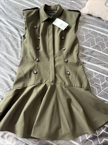 Zara khaki military style - khaki, mini