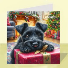 Patterdale Terrier Dog Christmas Card