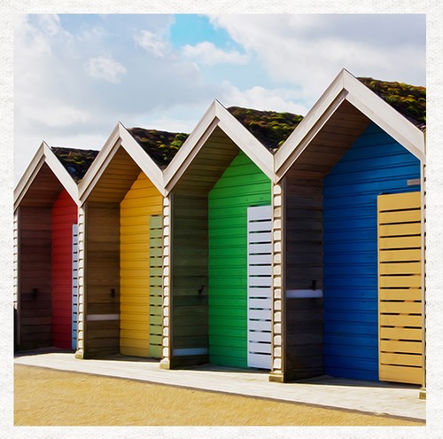 Travel beach hut fabric - travel-beach,