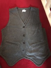 TON SUR TON PARIS 3 PIECES GREY FITTED WAISTCOAT, PANTS, STRIPED BODYSUIT SIZE S