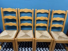 Set 4 Pine & Rattan sturdy