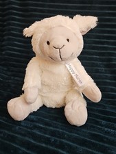 Happy Horse Lamb Sheep Soft Hug Toy grey face White Approx 7.5" tall beanie