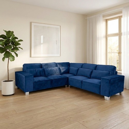 Blue corner plush velvet - blue,