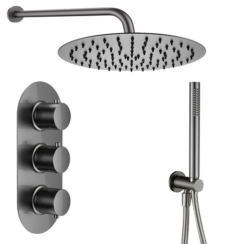Gunmetal round triple - gunmetal,