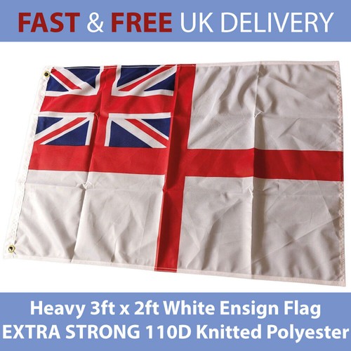 White ensign flag 3ft 2ft - white,