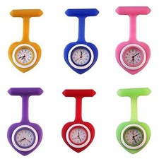 Silicone Heart Shape Nurse Doctor Paramedic Tunic Brooch Fob Watch Medical Watch