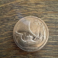 UK | 1953 - Queen Elizabeth II 2nd of June Coronation Royal Barge Bronze Medal