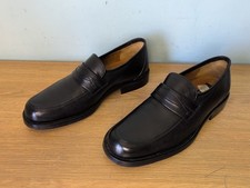 Pitti Firenze Men's Slip On Loafer Black Shoes Size Uk 7.Italian Hand Crafted.