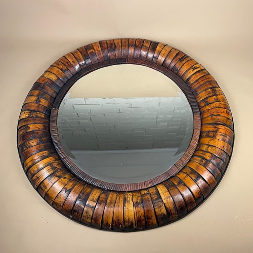 Large round bamboo wrapped - round,