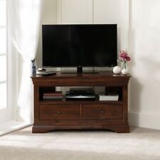 French Hardwood Mahogany Stained Corner TV Unit - Up to 50" TV  - Cabinet - HW17