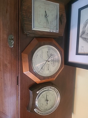 Three vintage barometers - three,