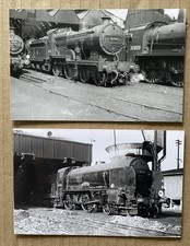 2 PHOTOS BRICKLAYERS ARMS ENGINE SHED  & BR (EX SR) LOCOS NOS 30925  & 31735