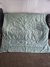 Laura Ashley mint pale green quilted pearl bedspread eiderdown 210cm x 210cm