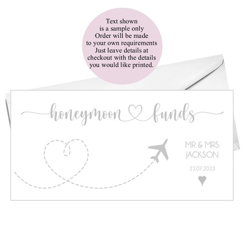 Personalised honeymoon money - personalised,