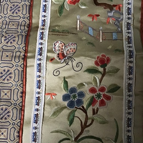 Vintage chinese silk panel - vintage,
