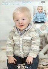 Sirdar Snuggly Baby Crofter DK Knitting Pattern - 1928 Cardigans (2 Designs)