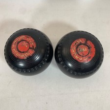 2x Henselite  Size 5  285-BM Black Lawn Bowls  BIBC 72 Super Grip 