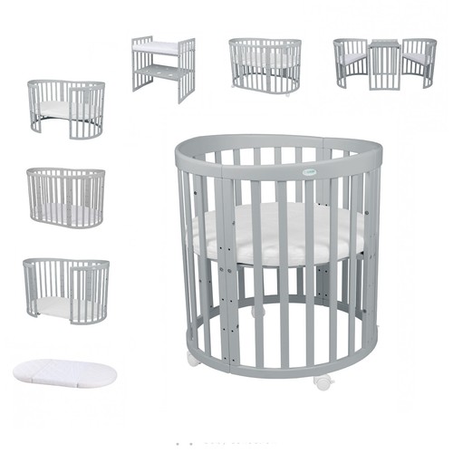 Waldin baby white oval cot - baby,