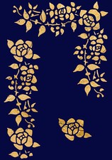 Flower STENCIL Corner Vintage