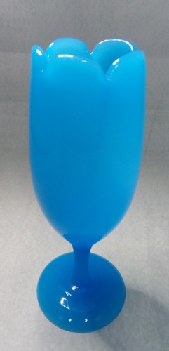 Wine glass vase blue opaline - wine,