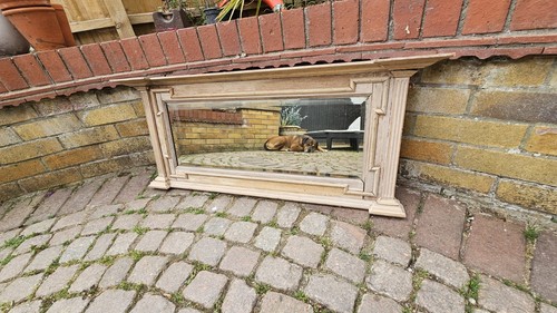 Antique bleached mantel mirror - bleached,