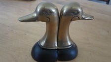 PAIR OF 2 BRASS DUCK BOOKENDS